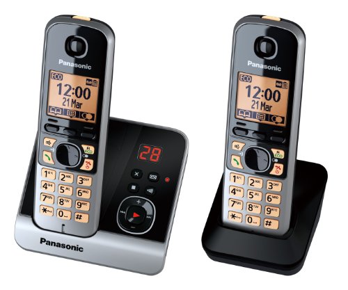 Telefone sem fio PANASONIC KX-TG6722GB Preto Panasonic - Downloads de música digital - telefone sem fio, panasonic kx-tg6722gb, preto, design elegante, 4 teclas navegação, base carga, bateria recarregável