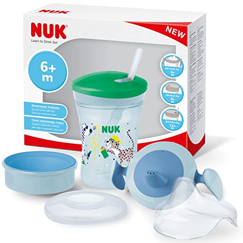 Conjunto de 3 Copos NUK 3 em 1 para Bebés - Leopardo NUK - Copos de transição - conjunto, copos, nuk, bebés, leopardo, 3 em 1