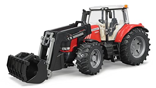 Trator de Brincar BRUDER Massey Ferguson 7624 com pá Bruder - Brinquedos - brincar, massey ferguson 7624, pá, cabine aberta
