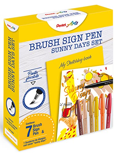 Caneta de Caligrafia PENTEL Brush Sign (Multicor - 0.5 mm) Pentel - Kits de desenho e pintura - multicor, 0.5 mm, ponta flexível, tinta à base de água