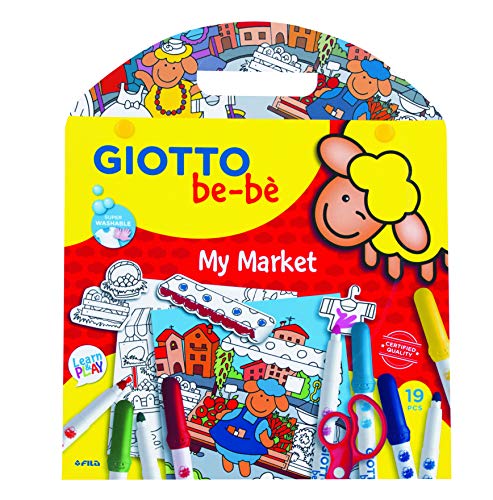 Kit de Desenho GIOTTO My Bebe' Market (Idade Mínima: 4) Giotto - Marcadores - cenário, autocolantes, tesoura, tinta à base de água
