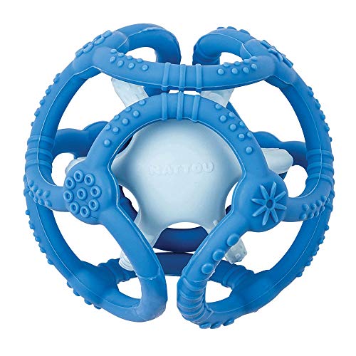 Brinquedo para Cão NATTOU Silicone (Azul - 10x7cm) Nattou - Cuidados com a higiene oral - silicone, 10x7 cm, coordenação motora, equilíbrio