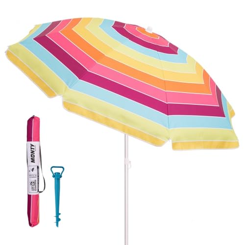 Guarda-Sol LOLAHOME de Varas e Suporte de Areia (180 x 180 x 200 cm) LOLAhome - Guarda-sóis e toldos de exterior - varas, suporte areia, 180x180x200 cm