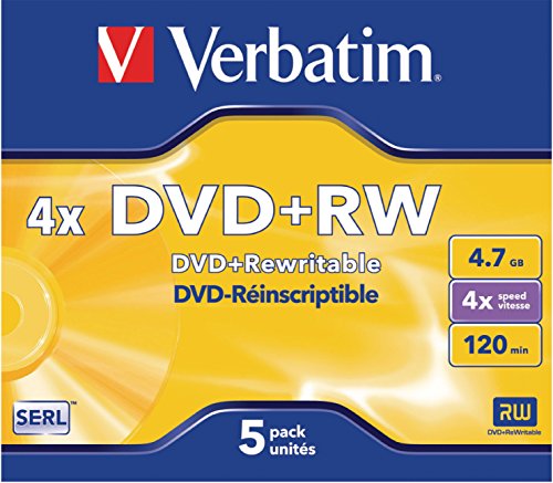 Disco de DVD Verbatim DVD+RW Matt Silver | Prateado (Consumíveis Imagem e Som) Verbatim - Mídias vazias - dvd+rw, matt silver, 4.7 gb, 5 unidades