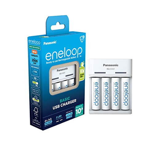 Carregador Eneloop Basic para pilhas recarregáveis ENELOOP - Carregadores de bateria de uso geral - carregador, eneloop basic, pilhas recarregáveis