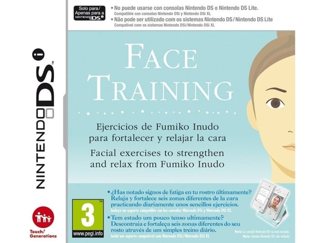 Face Training NDS (Nintendo DS - Espanhol) Nintendo - Software de jogos de vídeo - exercícios, jovem, expressiva, estética
