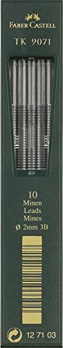 Caixa de Minas FABER-CASTELL TK9071 (10 Unidades) Faber-Castell - Minas de lápis e recargas - 10 unidades, traço suave, tinta durável, 2 mm