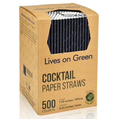 Conjunto de 500 Espigas de Papel PURLINE Preto Lives on Green - Cozinha & sala de jantar - conjunto, 500 espigas, papel, preto
