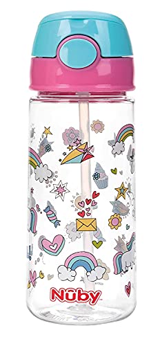 Garrafa de Bebida para Crianças NUBY | Rosa Nuby - Garrafas de água - 540 ml, polipropileno, compacta, rosa