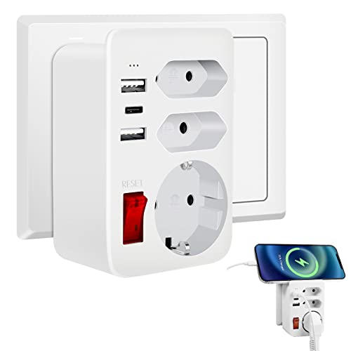 Adaptador HANYEAL USB 6 em 1 (USB - Tipo C e Tipo A) HANYEAL - Tomadas e soquetes de energia - usb, 6 em 1, tipo c, tipo a, sem fio