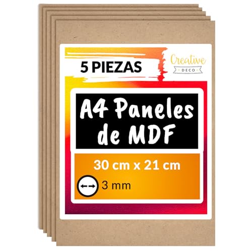 Tabuleiro de Desenho CREATIVE DECO (A4 - 300x210mm) Creative Deco - Formas e bases de artesanato - a4, madeira mdf, resistente, fácil de limpar
