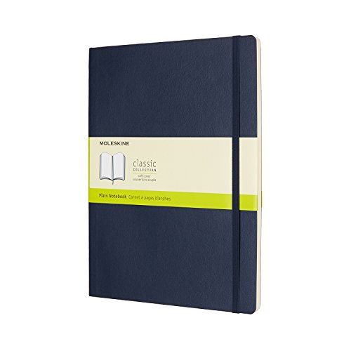 Caderno Pautado Moleskine Grande Azul (Recondicionado Como Novo) Moleskine - Cadernos e bloco de notas - capa de cartão, elástico, papel sem ácidos, bolsa interna