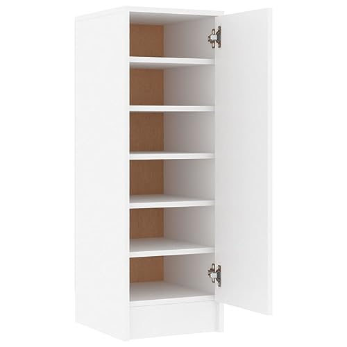 Armário para Sapatos VIDAXL | Branco (Madeira e Aço) vidaXL - Conjuntos de móveis - 6 prateleiras, porta dupla, madeira, aglomerado de pinho