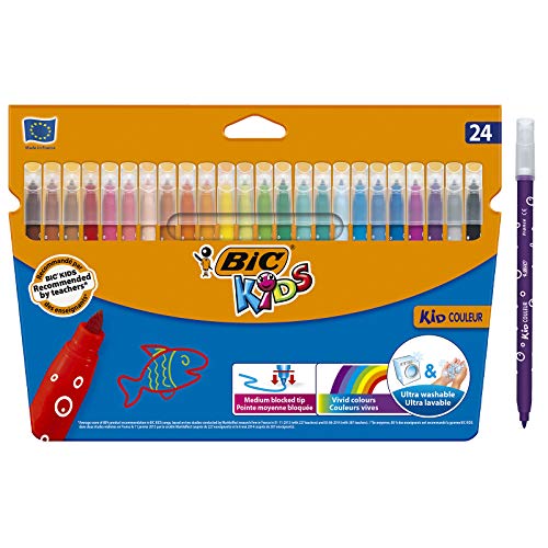 Canetas de Feltro BIC Kids Multicor (Caixa de 24) BIC - Canetas - caneta, feltro, multicor, caixa 24