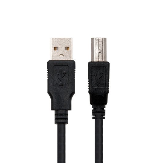Cabo de Dados NANOCABLE (USB A - USB B - 1.8 m - Preto) NANOCABLE - Cabos de armazenamento e transferência de dados - usb 2.0, 1.8m, preto, masculino-masculino