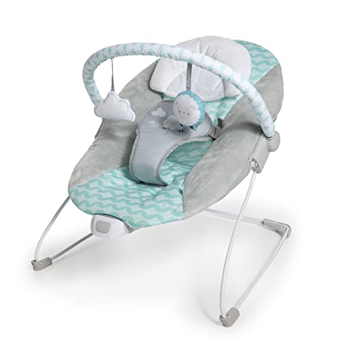 Espreguiçadeira INGENIOITY ITY Bounce (Preto - Poliuretano) Ingenuity - Brinquedos para bebês e equipamentos de atividades - vibração relaxante, apoio para cabeça acolchoado, arnês 3 pontos, lavável