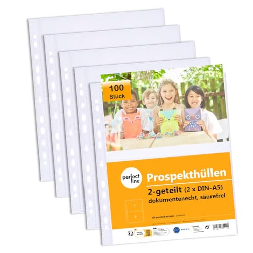Perfect Line 100 Pasta Transparente A5 procket - Protetores de folhas - pasta transparente, A5