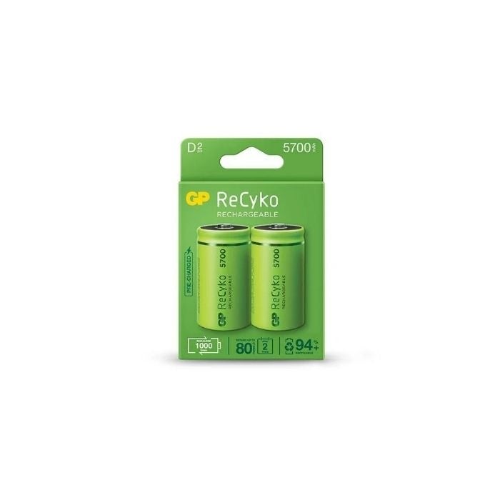 Pilha recarregável Gp-Recko 5700Mah D 1.2V GP BATTERIES - Baterias - 5700mah, 1.2V, D size, ni-mh