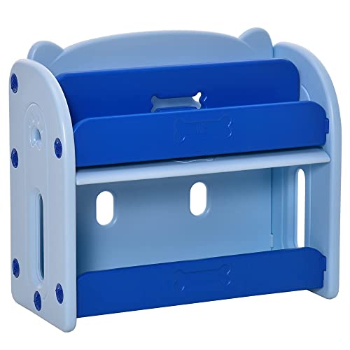 Estante Infantil HOMCOM com 2 Prateleiras | 70 x 33 x 62,5 cm - Azul HOMCOM - Estantes e prateleiras de pé - 2 prateleiras, 70 x 33 x 62,5 cm, azul, 20 kg
