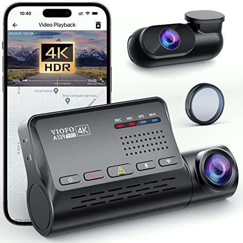 Dashcam VIOFO A139 Pro 2CH 4K HDR + 1080P (3840 x 2160 - 30 fps) VIOFO - Câmeras - dashcam, viofo a139 pro, 4K HDR, 1080p, 3840 x 2160, 30 fps