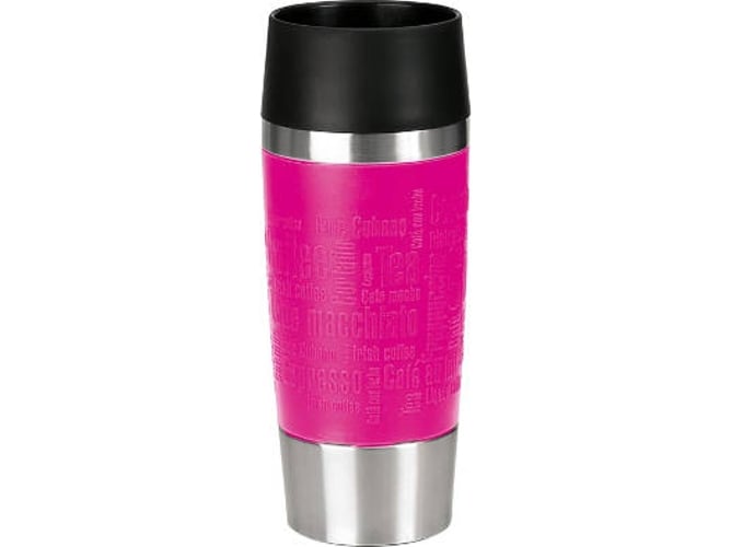 Caneca de Viagem EMSA 513550 | Rosa, Aço inoxidável Emsa - Porta-alimentos e bebidas - 350 ml, antideslizante, microfibra, fecho hermético