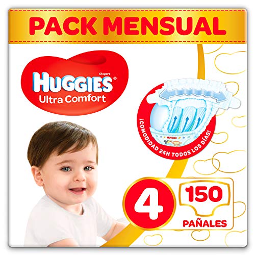 Fraldas de Bebé HUGGIES Ultra Comfort (Tam: 4) HUGGIES - Fraldas - ultra comfort, poliéster, macia, absorvente