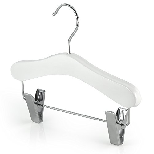 Hangerworld Pack de 12 Ganchos de Madeira Brancos com Suporte para Roupa Infantil Hangerworld - Acessórios de vestuário - ganchos, madeira branca, suporte, guardar roupa