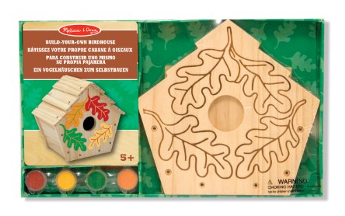 Kit de Artesanato MELISSA & DOUG Build Your Own Wooden Bird House Melissa & Doug - Casas para pássaros - kit, artesanato, casa de passarinho, madeira, tinta, pincel
