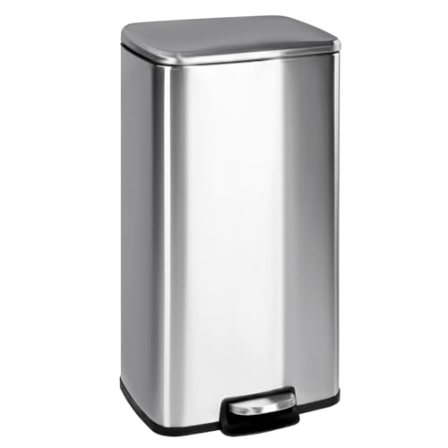 Caixote do Lixo T-Lovendos Kitchen Bin Pedal T-LOVENDO.ES - Lixeiras e cestos de lixo - tampo aço inoxidável, fecho automático, design moderno
