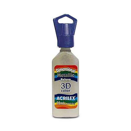 Pintura Decorativa ACRILEX Relief Branco Metálico (35ml) Acrilex Tintas Especiais SA - Eletrodomésticos - branco, metálico, acrilico, 35 ml
