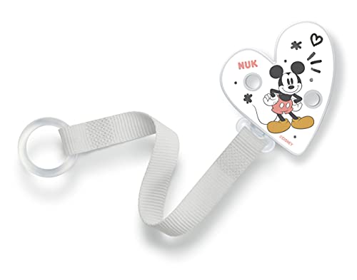 Porta-Chupetas DISNEY Mickey Mouse (0-6 meses) NUK - Clipes e suportes para chupetas - 0-6 meses, fecho de correr, plástico, prático