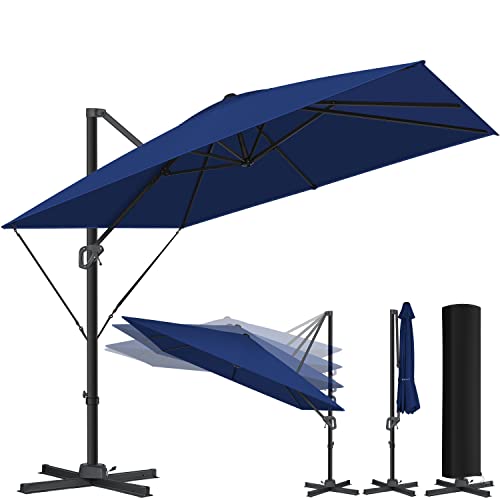 Guarda-Sol KESSER Sun (Área: 3.5x3.5m - Alumínio) KESSER - Móveis de exterior - 7 ângulos, 360 graus, poliéster resistente, impermeável