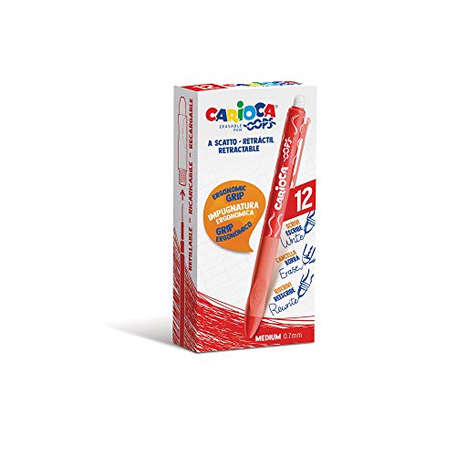 Esferográfica Carioca Oops Retractable Vermelho (Recondicionado Como Novo) Carioca - Canetas - recondicionado, vermelho, borracha macia, ponta metálica
