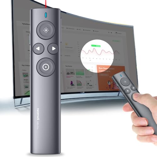 Apontador Laser Norwii N95 Pro Preto e Prateado Norwii - Apresentadores sem fio - bluetooth, 1m, apontador laser