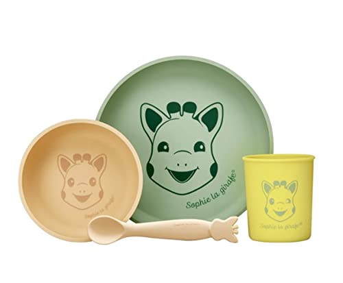 Conjunto de Comida para Bebé SOPHIE LA GIRAFE Vulli - Utensílios de mesa - silicone, 4 peças, bebés, fixação