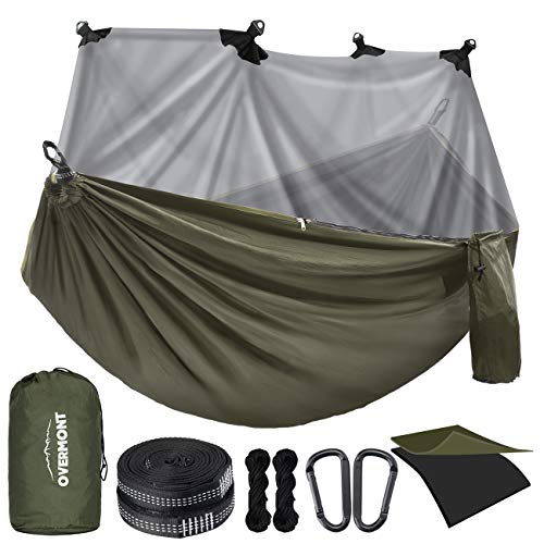 Maca de Campismo OVERMONT com Mosquiteiro (280 x 185 cm) Overmont - Redes de descanso - 280 x 185 cm, nylon, 2 kg, 400 kg
