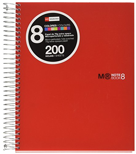 Caderno MIQUELRIUS 4R Line Red (A5 - 21x15cm) MIQUELRIUS - Cadernos e bloco de notas - polipropileno, 200 folhas, microperfuradas, adesivo removível