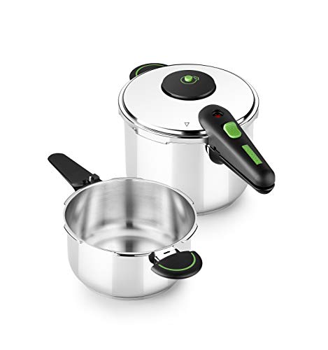 Panela de Pressão Monix M911001 | Aço inoxidável Monix - Panelas de pressão e esterilizadores - aço inoxidável, 4L, 6L, preto