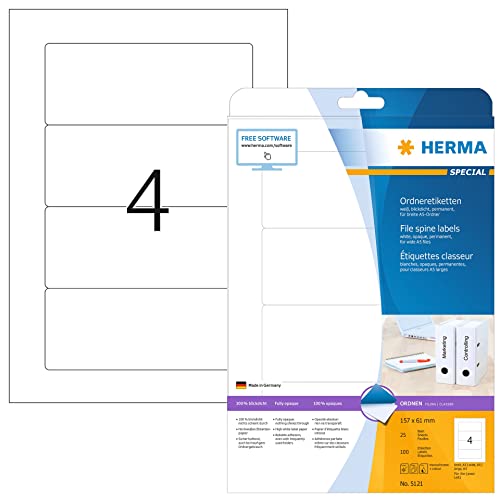 Herma File labels white 157x61 SuperPrint 100 pcs. HERMA - Etiquetas e tags - superprint, resistentes, autoadesivas, brilhante