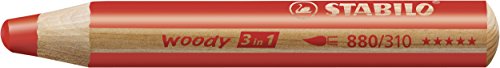 Lápis de Cor STABILO Woody 3 em 1 (Multicor) Stabilo - Instrumentos de escrita e desenho - multicor, resistente, fácil de afiar, dermatológico