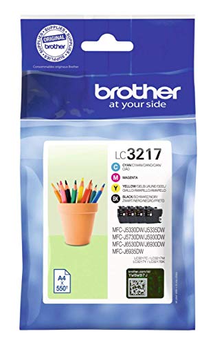 Tinteiro BROTHER LC-3217VAL - LC3217VAL Preto, Ciano, Magenta, Amarelo Brother - Cartuchos de toner e jato de tinta - preto, ciano, magenta, amarelo, 550 páginas