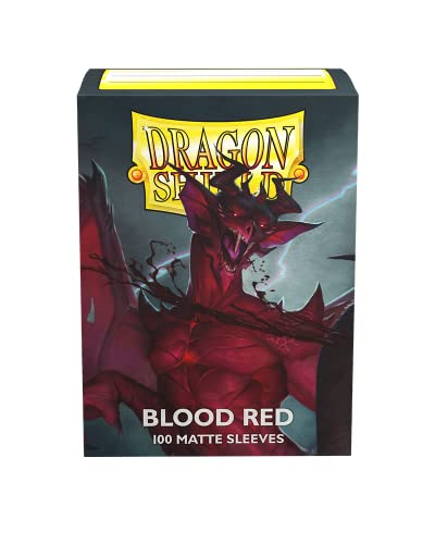 Arcane Tinmen Dragon Shield Sleeves - Matte Blood Red 100ct Arcane Tinmen - Protetores de folhas - 100 capas, pvc mate, sangue vermelho, cartas