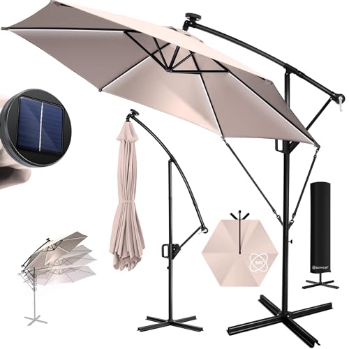 Guarda-Sol KESSER 300X300 Cm Led Solar Alumínio KESSER - Móveis de exterior - alumínio, led, solar, preto