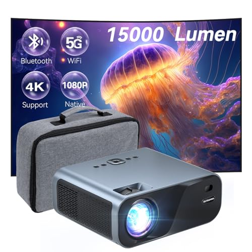 Projetor SUREWHEEL E60 Mini (15000 Lumens - 1080p - DLP) Caeruleum Commercia - Projetores multimídia - 15000 lúmens, 1080p, dlp