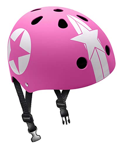 Capacete de Skate Stamp Estrela Rosa com Roda Ajustável (Tam.: 54-60 Cm) STAMP - Capacetes de bicicleta - stamp, estrela, rosa, roda ajustável