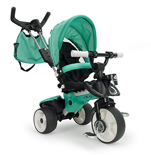 Triciclo NJUSA Azul (Idade Mínima: 6 meses) INJUSA - Brinquedos - 6 meses, rodas maciças, barra de segurança, freio