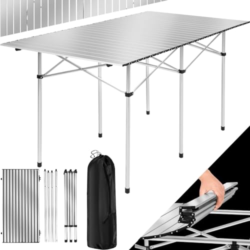 Mesa TECTAKE (Prata - Alumínio e Vidro - 70x70x70 cm) TecTake - Conjuntos de móveis - prata, alumínio, vidro, 70x70x70 cm