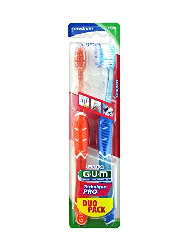 Escova de Dentes GUM TECHNUE PRO DUO MEDIUM 2 Unidades G U M - Cuidados com a higiene oral - duo, medium