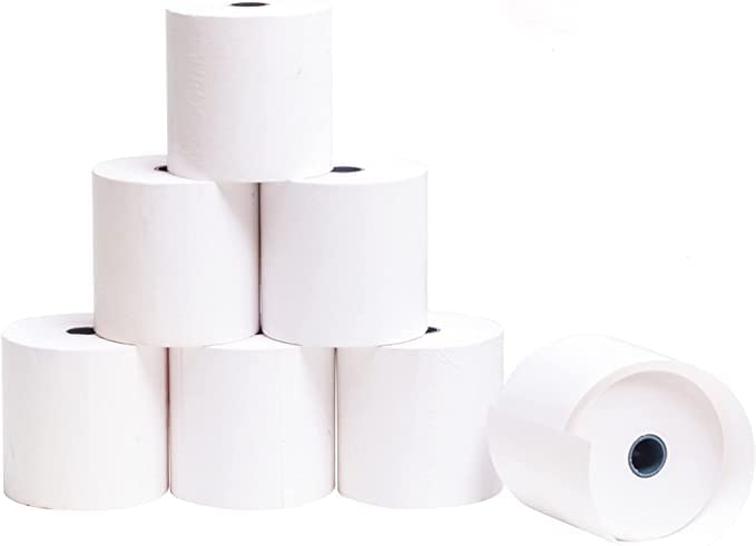 Recargas para impressora termal C & P 80x60x12mm C&P - Rolo de papel para recibos e máquinas de adição - alta duração, sem BPA, 55 g/m², pinça 12 mm