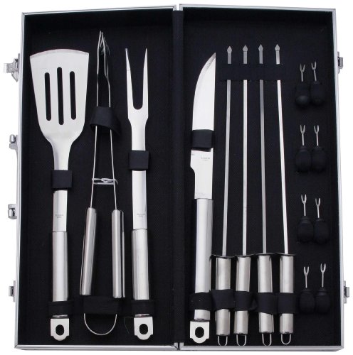 Conjunto de utensílios para churrasco Pradel WB107 | Aço inoxidável PRADEL EXCELLENCE - Conjuntos de utensílios de cozinha - 16 peças, aço inoxidável, espátula, pinça